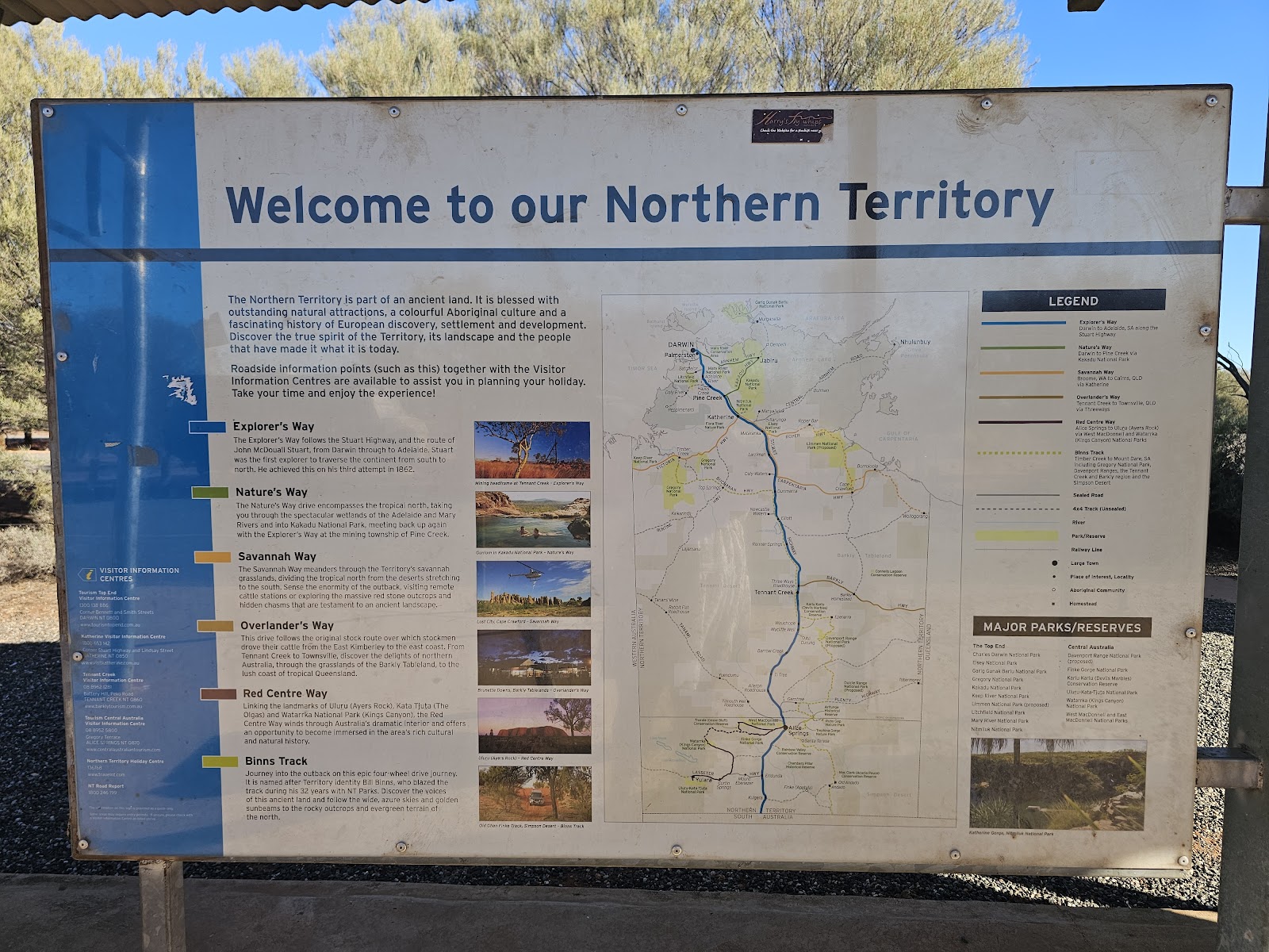 Welcome to Northern Territory / South Australia Sign (Rest Area) 2